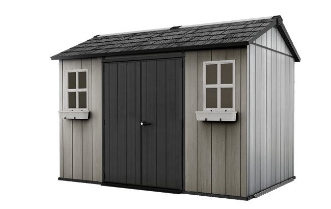 Oakland Grey Large Storage Shed - 11x7.5 Shed - Keter US