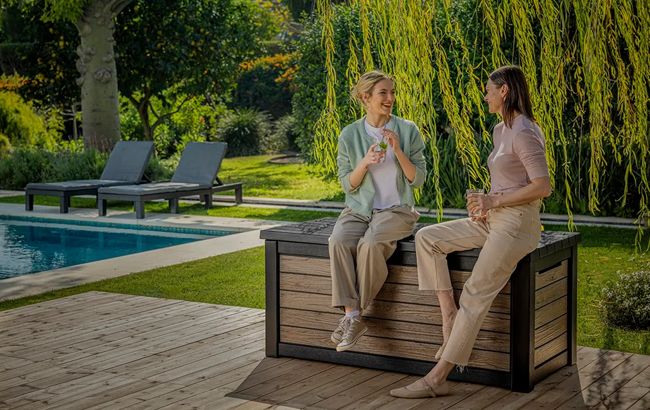 Coffre de jardin Signature 630L - Marron aspect Douglas