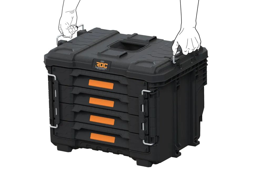 מערכת כלים מקצועית ניידת - ארגז כלים XL + 4 מגירות ROC