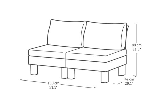 Salon de jardin Elements modulable 2 fauteuils et Table basse - Noir