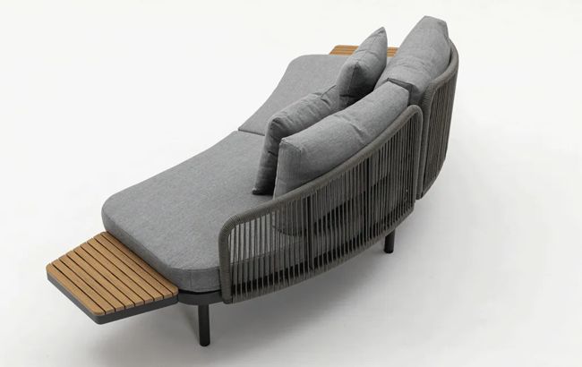 ספת רביצה מרקש + 2 שולחנות צד  - אפור גרפיט