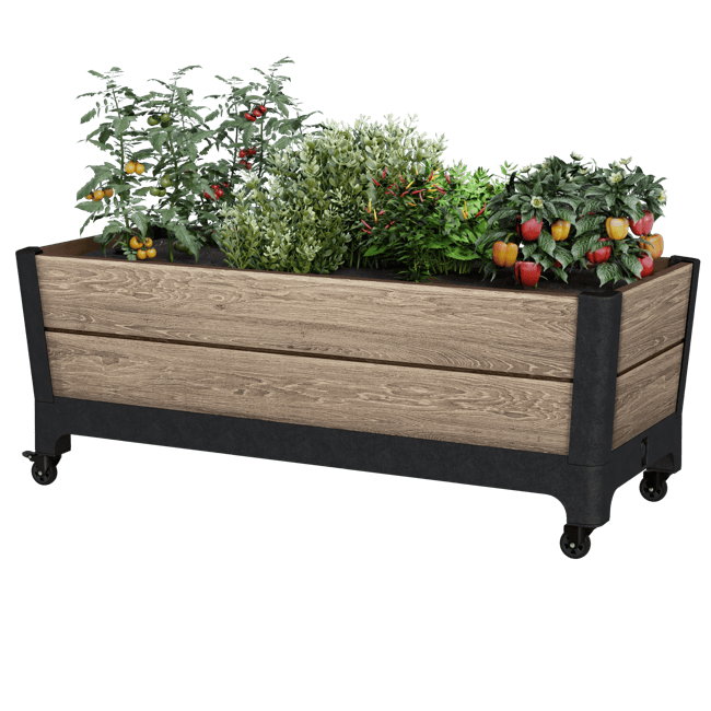 Signature Rolling Planter Mobile Garden Bed - Ashwood Brown - Keter US