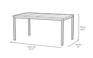 Porto Nova Tafel - 155x94x75cm - Ashwood