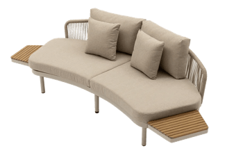 ספת רביצה מרקש + 2 שולחנות צד  - בז - מערכות ישיבה מאלומיניום