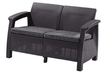 Canapé de jardin Corfu 2 places - Anthracite - Mobilier de jardin