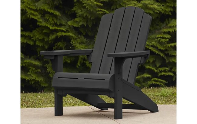 Kiawah Black Outdoor Adirondack Chair - Keter US