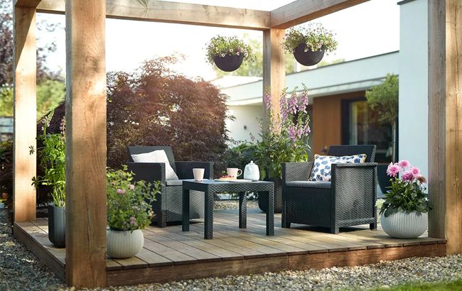 Emma 2 Seater Balcony Set - Grey