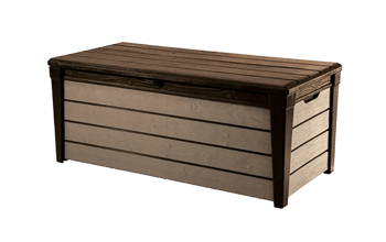 Banco- Arcón de exterior Brushwood 145x69,7x60,3 cm y 454L - Marrón - Arcones de exterior