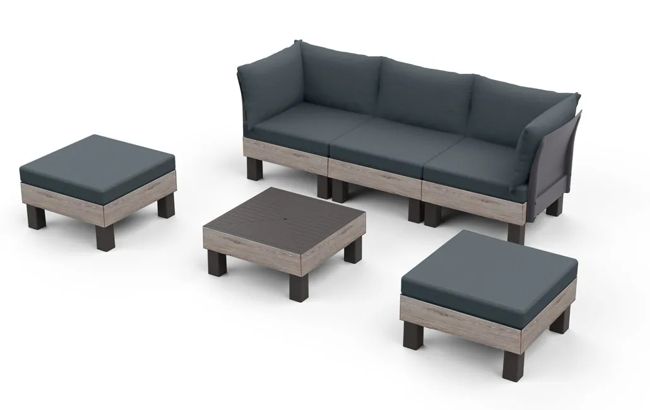 פינת ישיבה מודולארית אלמנטס - דמוי עץ (Ashwood)