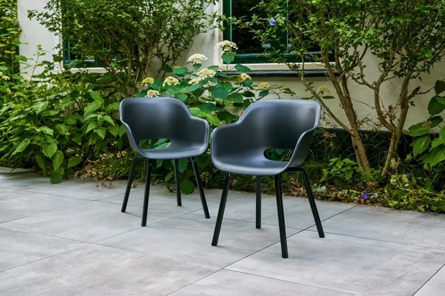 Noa Kuipstoel - 2 stuks - 56,5x55x80cm - Antraciet