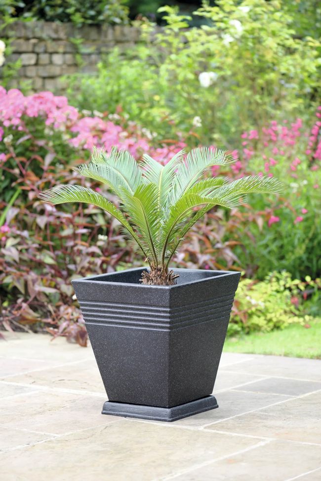 Piazza Square Planter 34cm Set of 2 - Granite
