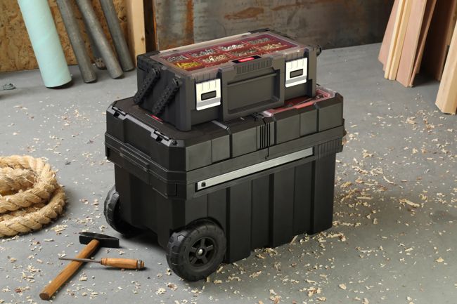 Masterloader Rolling Tool Box with Cantilever Organizer - Keter US