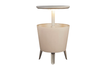 Nevera de jardín Cool Bar iluminada - 49,5x49,5x84,5 cm y 30L - NATURAL - Mesas nevera