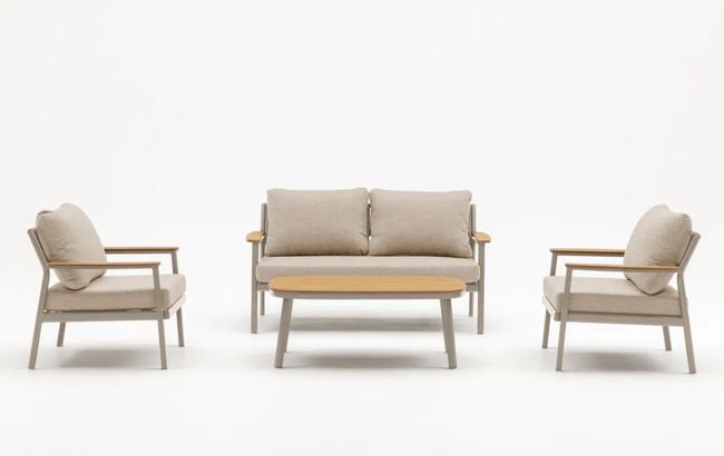 סט מערכת ישיבה פוקט אלומניום - בז