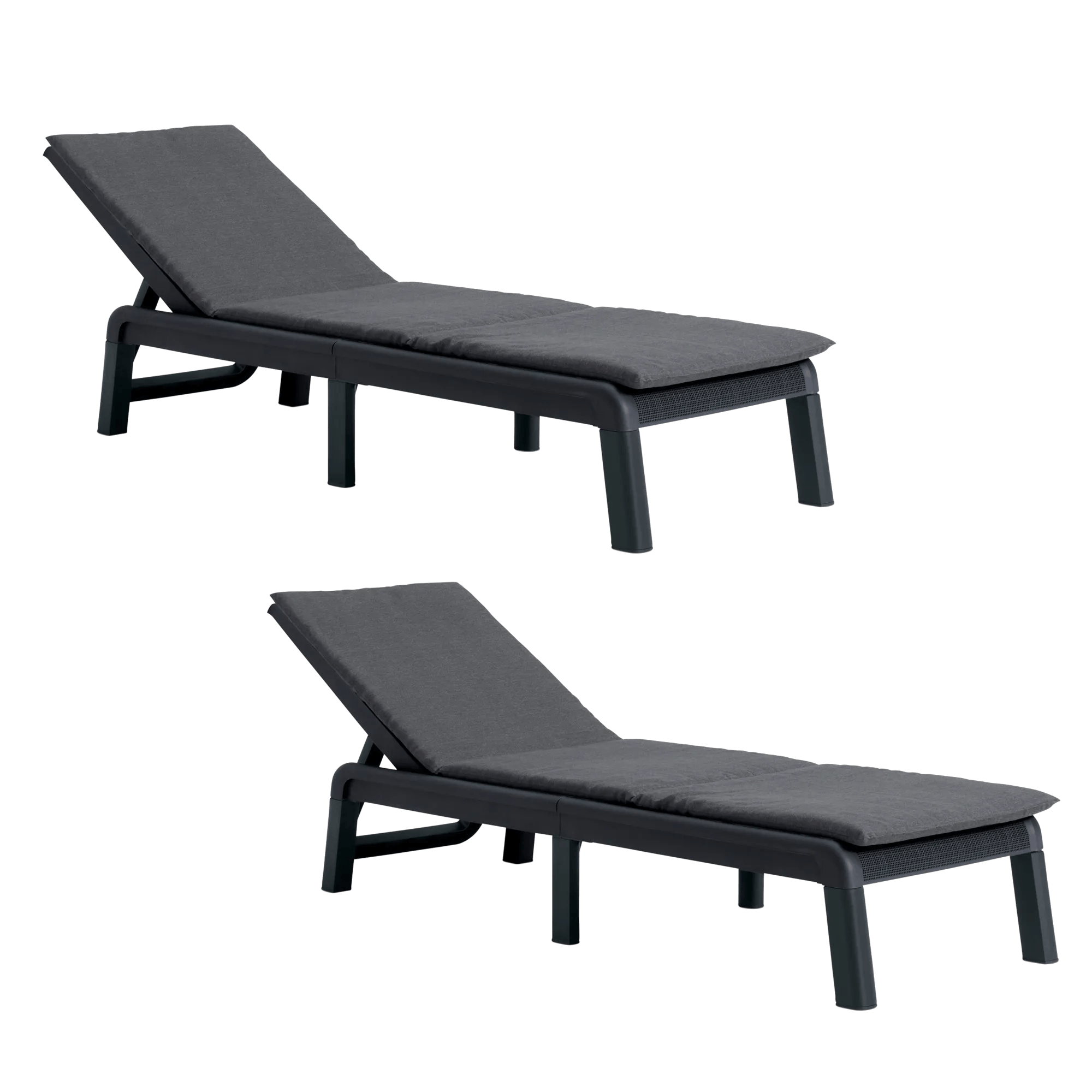 Atlas Sun Lounger with Cushion, Set of 2