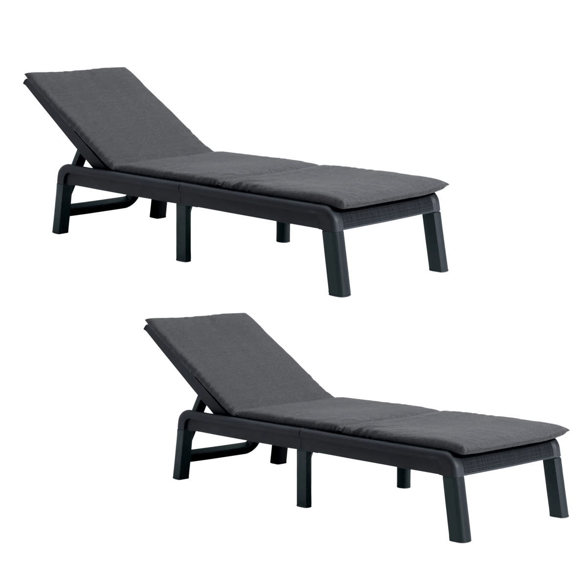 Atlas Sun Lounger with Cushion, Set of 2