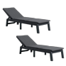 Atlas Sun Lounger with Cushion, Set of 2
