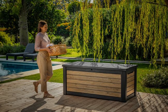 Coffre de jardin Signature 630L - Marron aspect Douglas