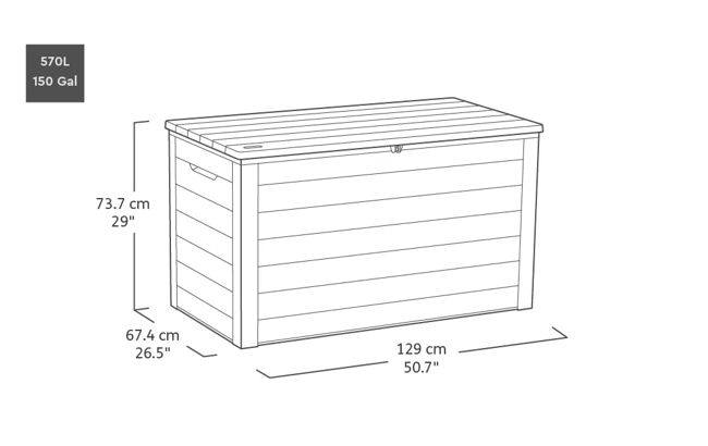 Ontario Opbergbox - 570L - Grafiet