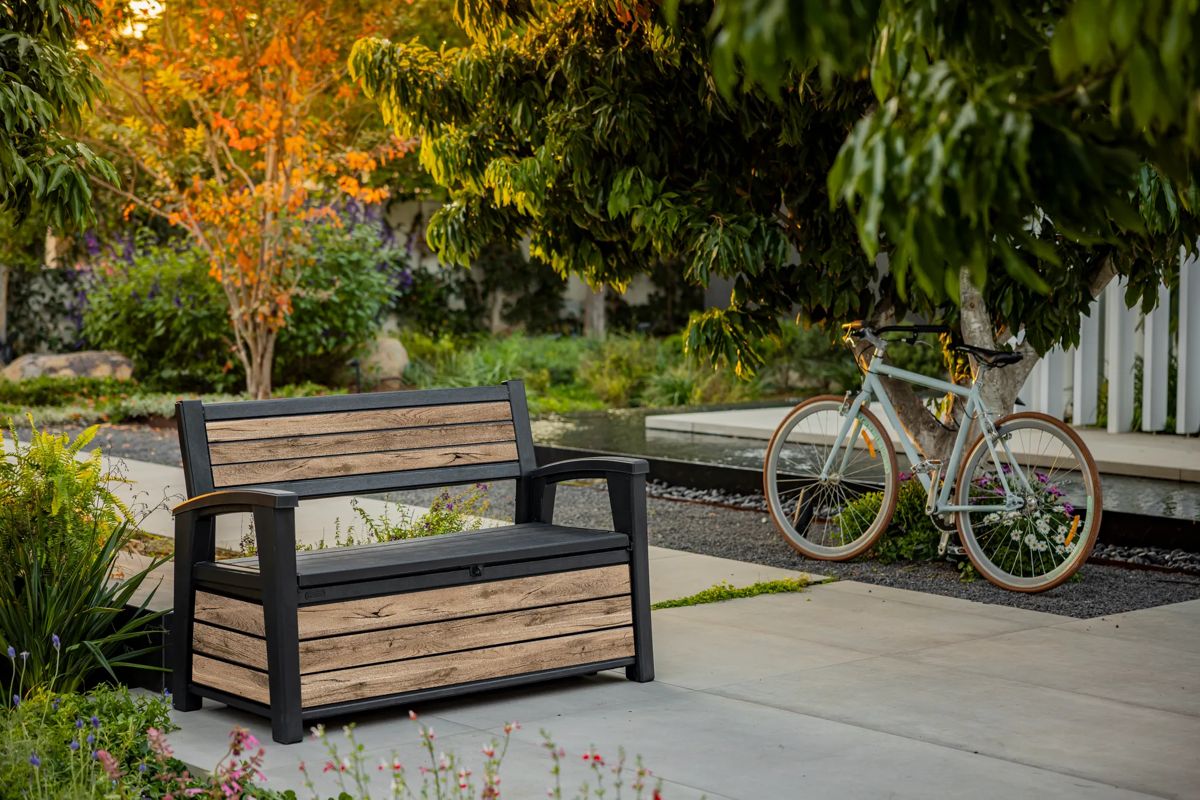 60 Gallon Patio Bench with Storage - Pine - Keter Canada