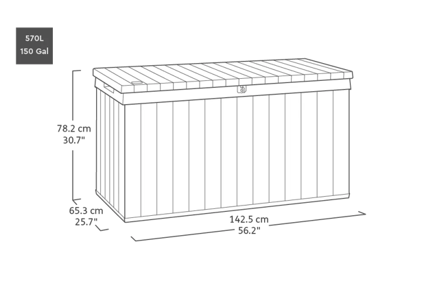 Darwin 570L Storage Box - Grey