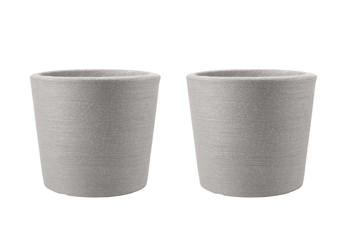 Varese Low Planter 40cm Set of 2 - Alpine Grey