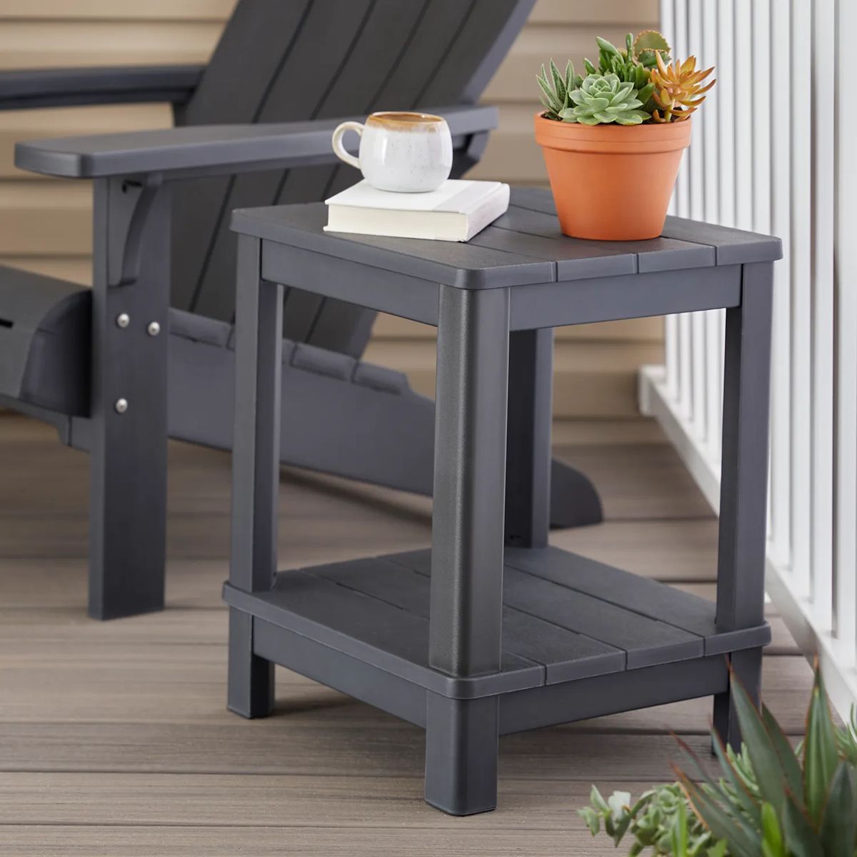 Troy Deluxe Bijzettafel - 40,5x40,5cm - Antraciet