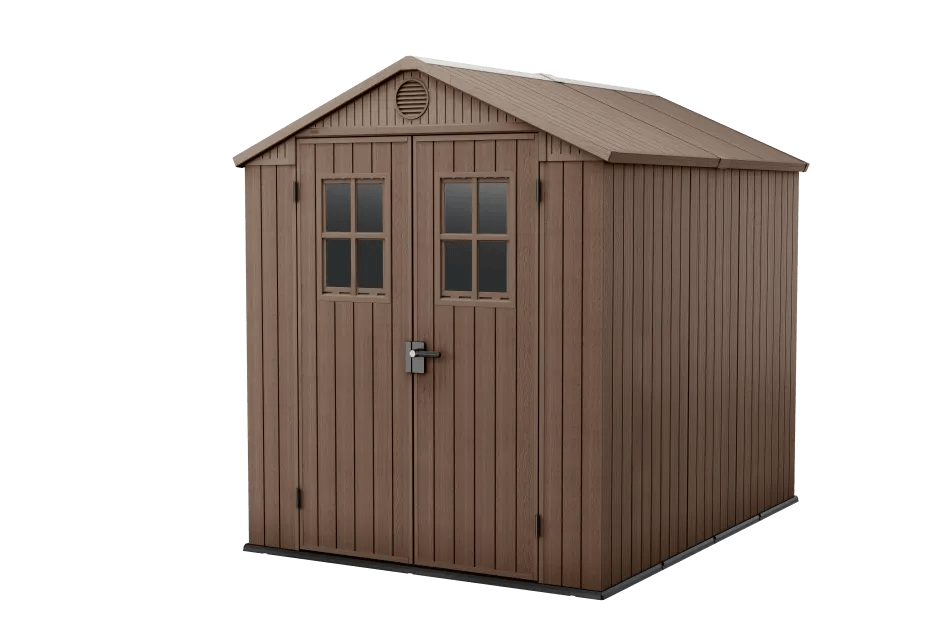 Caseta de exterior Darwin 6x8. 190x244x221 cm y 4,5m2 - Marrón