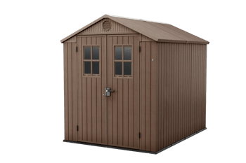 Caseta de exterior Darwin 6x8. 190x244x221 cm y 4,5m2 - Marrón - Casetas grandes