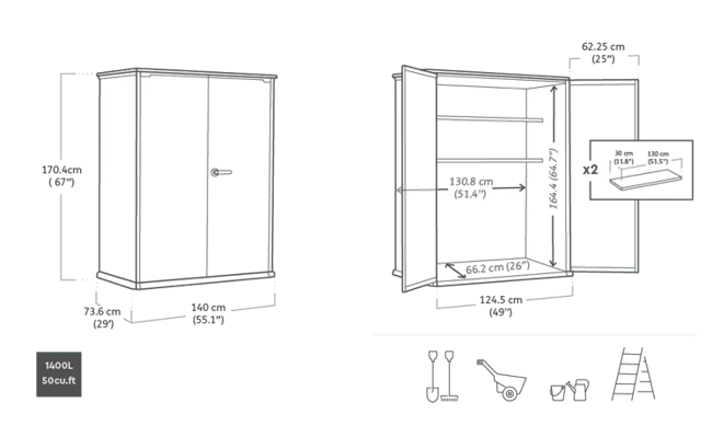 Signature Vertical Storage Shed in Walnut Brown - 4.6x2.4 Shed - Keter US