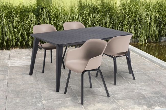 Noa Kuipstoel - 2 stuks - 56,5x55x80cm - Zand