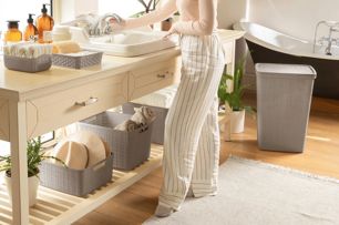 Jute Wasmand 58L - Taupe - Wasmanden