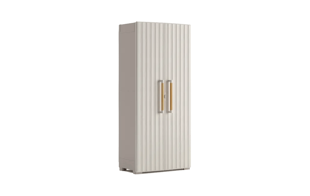 Armario alto de exterior Groove - 180x45x80 cm. - Beige
