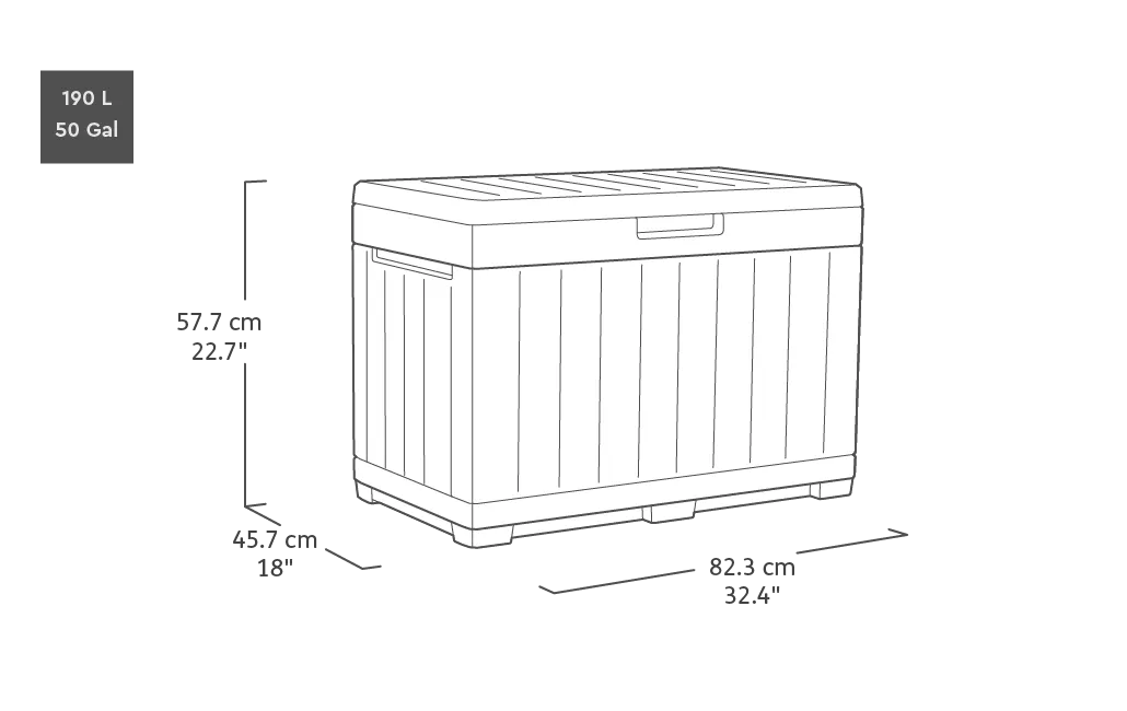 Kentwood 190L Aufbewahrungsbox - Graphit