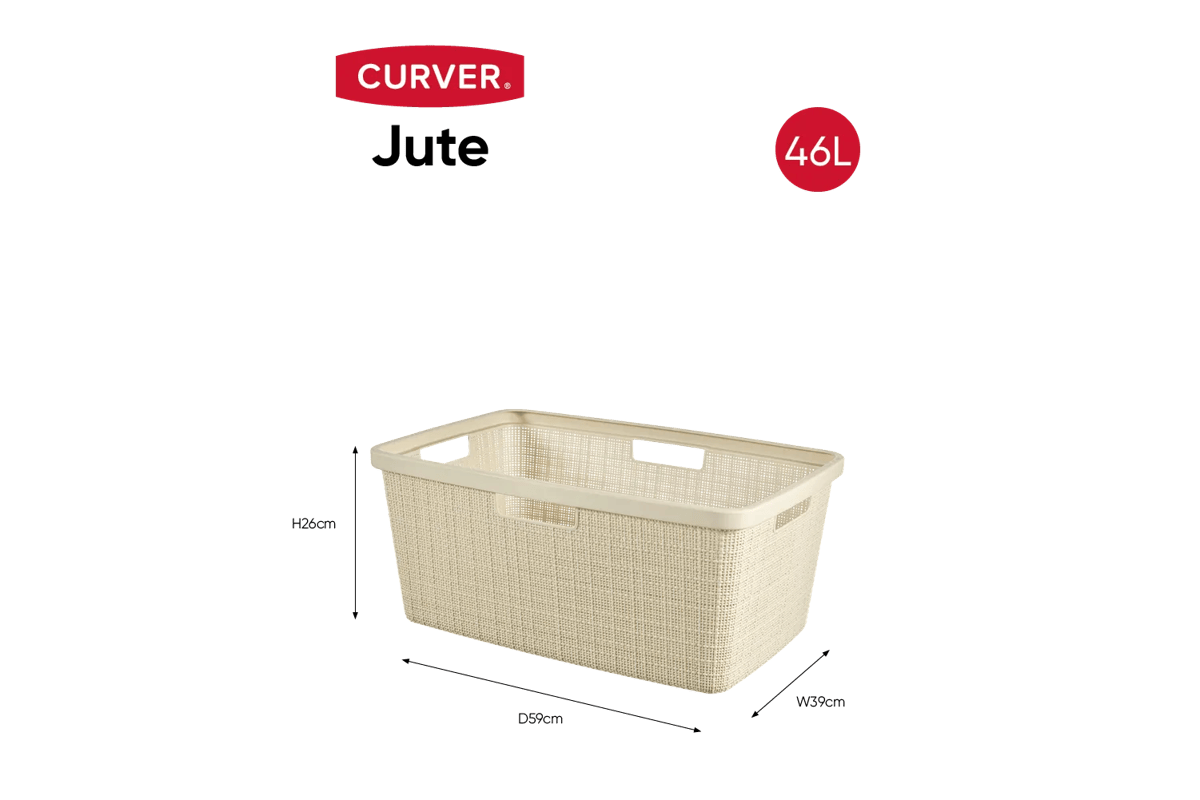 Jute Wasmand 46L - Wit