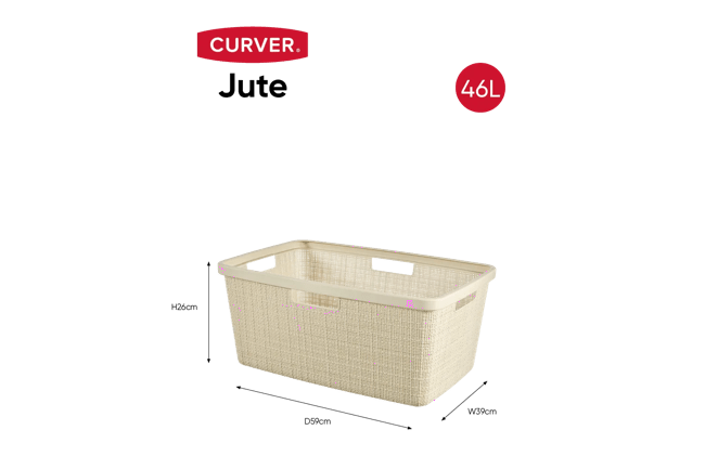 סל כביסה יוטה 46 ליטר - JUTE - קרם