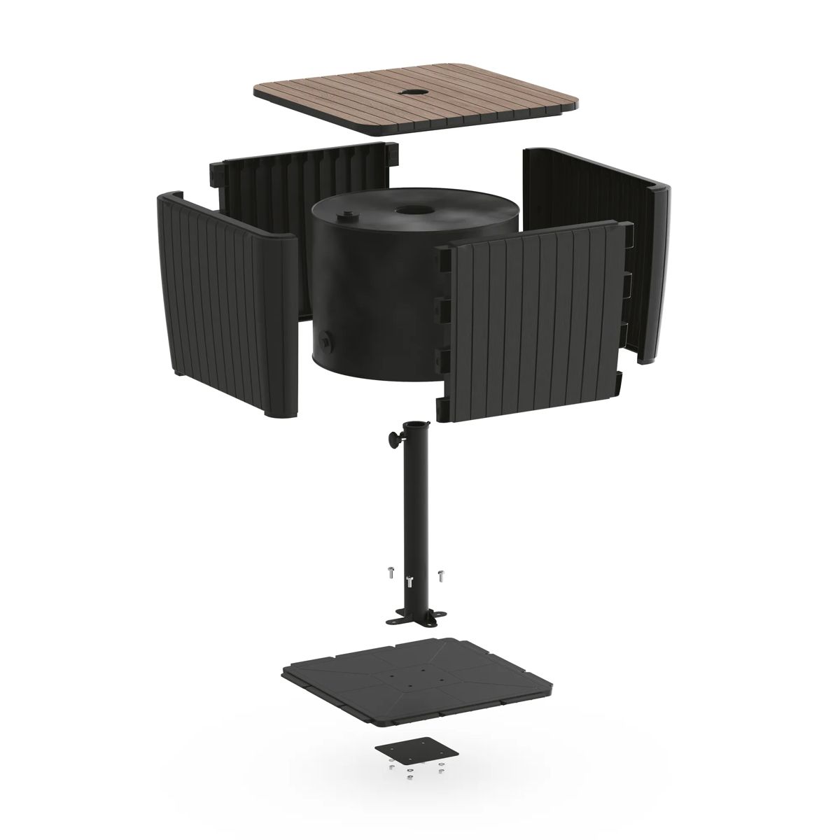 Luzon Parasol Table - Ashwood Brown