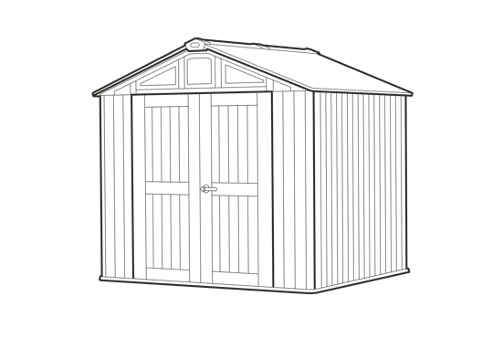 Stronghold 8x8ft Shed - Grey