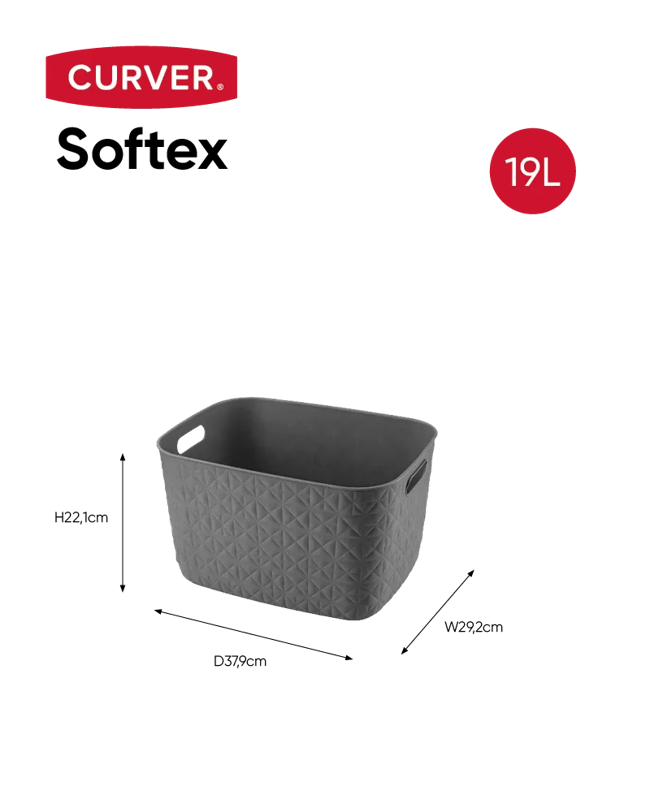 סלסלה סופטקס 19 ליטר - אפור