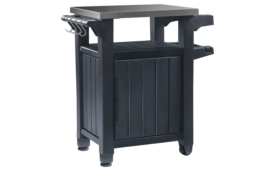 יוניטי מזנון ברביקיו קטן עם משטח נירוסטה - אפור כהה