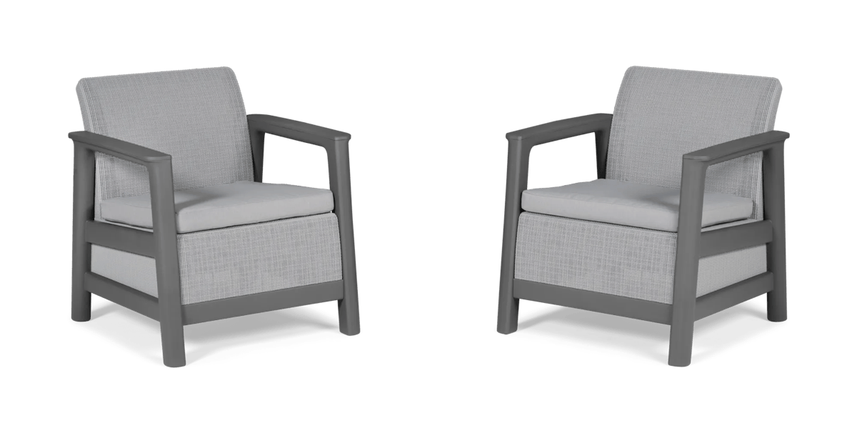 Scandi Linea Loungestoel - 2 stuks - Lichtgrijs