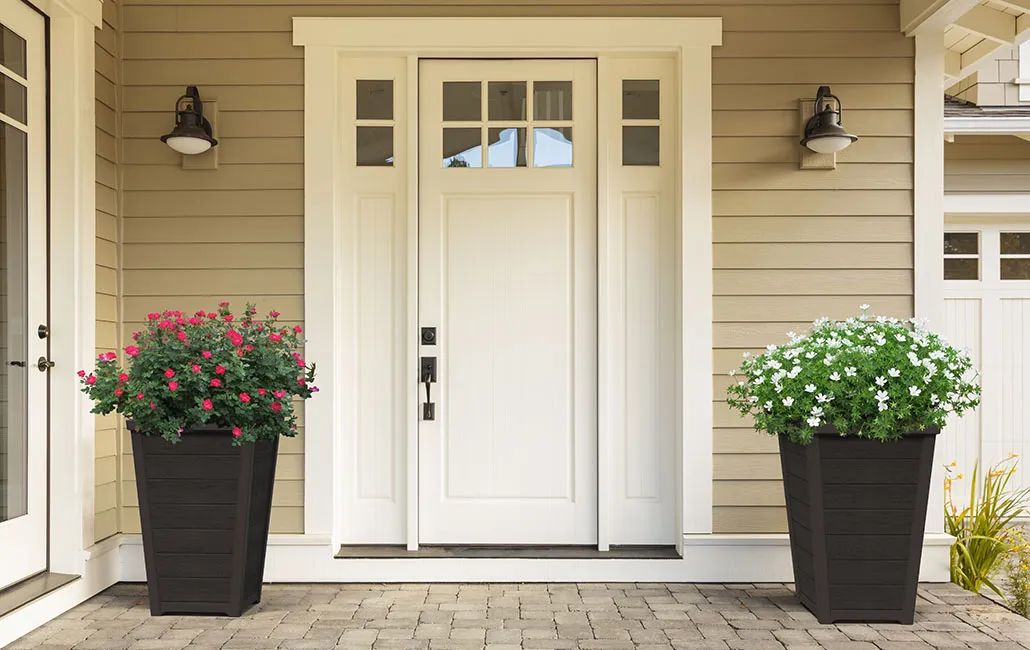 Taper Square Planter 37cm Set of 2 - Graphite