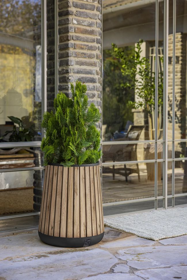 Self Watering Pine Brown Conical Planter - Keter US