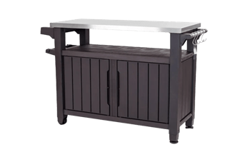 Mueble Barbacoa de exterior Unity XL - 134x52x90 cm y 207L - Marrón - Muebles barbacoa