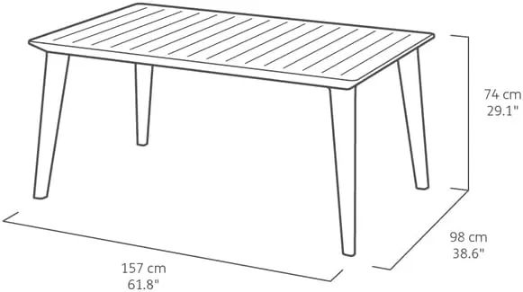Table de jardin Lima 160 cm - Graphite