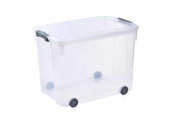 ארגז נע לוג'יק 70 ליטר - שקוף - קופסאות אחסון | ארגזים נעים