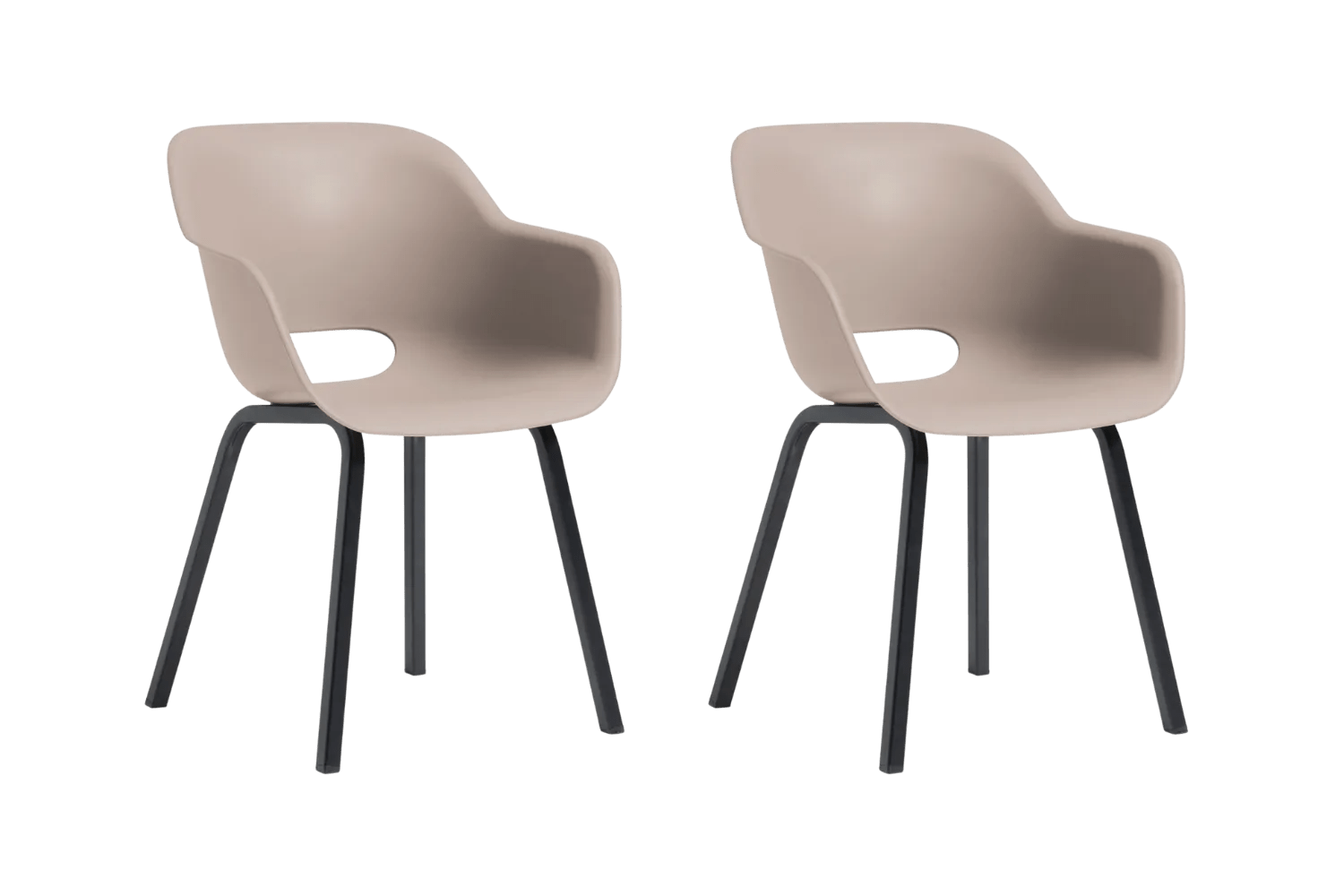 Noa Kuipstoel - 2 stuks - 56,5x55x80cm - Soft Beige