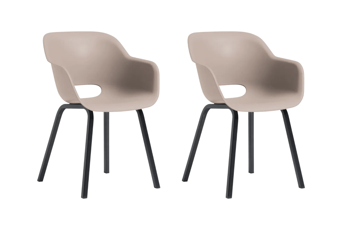 Noa Kuipstoel - 2 stuks - 56,5x55x80cm - Soft Beige