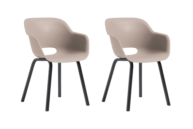 Noa Kuipstoel - 2 stuks - 56,5x55x80cm - Soft Beige