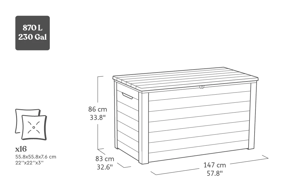 Signature 870L Storage Box - Ashwood Brown